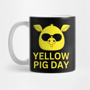 Happy Yellow Pig Day Funny Pigs and Animals Mug